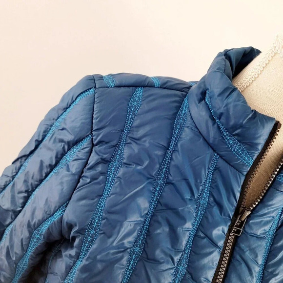 Cabi Poseidon Puffer 914 Teal Blue Zip Up Mock Neck Outdoor Jacket Coat XS - Picture 6 of 15